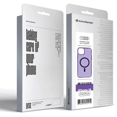 Чехол для iPhone ArmorStandart Y23 MagSafe Transparent Purple for iPhone 15 (ARM68567): Тип чехла накладка на заднюю часть