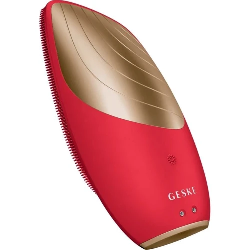Электронная звуковая термощетка для лица GESKE Sonic Thermo Facial Brush 6в1 red (HB0634)