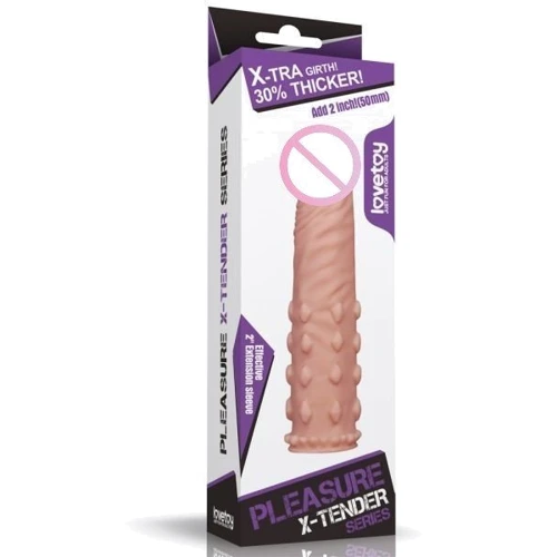 Насадка Pleasure X-Tender Penis Sleeve Flesh Add 2", Flesh