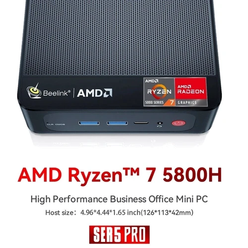 Персональный компьютер (ПК) Beelink SER5 Pro 16/500Gb, Ryzen 7 5800H, Windows 11 Pro (9Y.EU2890830A20): Объем накопителя 500 ГБ SSD