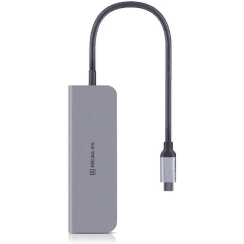 Адаптер REAL-EL Adapter USB-C to USB-C+3xUSB+HDMI Space Grey (EL123110002) фото 5