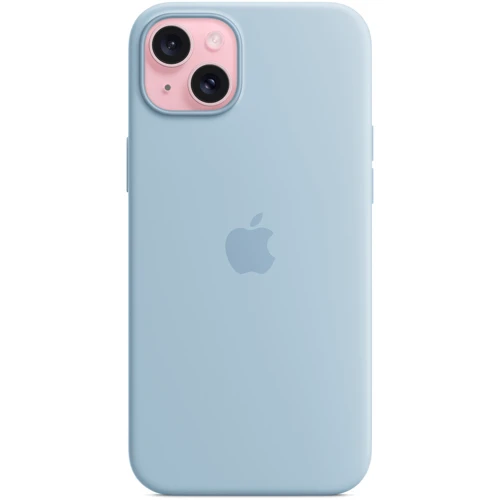 Чехол для iPhone Apple Silicone Case with MagSafe Light Blue (MWNH3) for iPhone 15 Plus: Цвет голубой