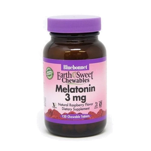 Bluebonnet Nutrition Мелатонин Melatonin 3 мг Малиновый Вкус 60 таблеток