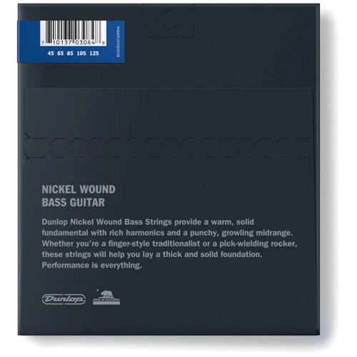Струна для гітар Набір струн DUNLOP DBN45125 Nickel Wound Bass Strings 5-String 45-125: Тип Комплект струн