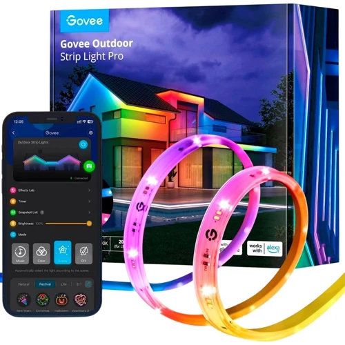 

Лента светодиодная умная Govee H70A1 Phantasy Outdoor LED, 10м, RGBICWW, WI-FI/Bluetooth, белый (H70A13D1)