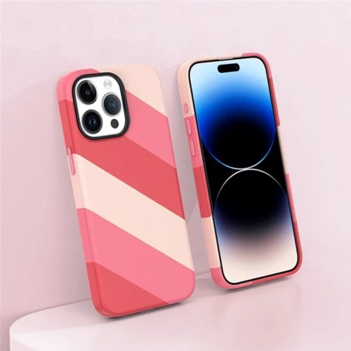 Чехол для iPhone VOKAMO Case with MagSafe Pink for iPhone 15 Pro (NVK010811): Материалы искусственная кожа