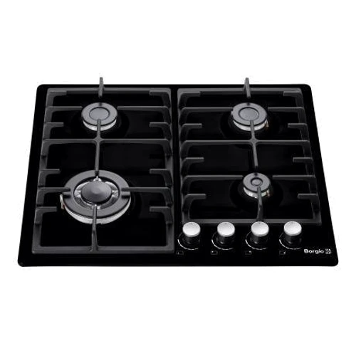 Варочная поверхность газовая Borgio 6942-15 FFD (Black Enamelled): Рабочая поверхность эмаль