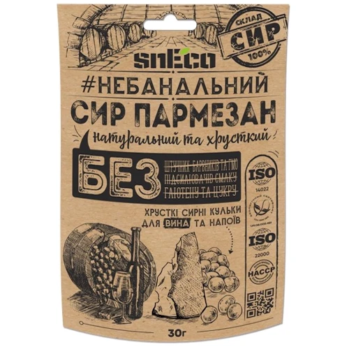 Сыр snEco хрустящий сушеный Пармезан 30 г (4823095809213)