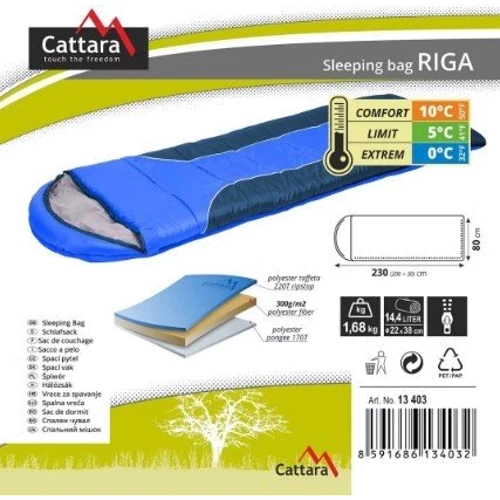 Спальный мешок CATTARA "RIGA" (13403) Синий: Верхняя температура комфорта +10 °C