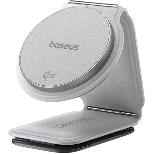 Держатель Baseus Car Holder Magnetic C02 Mega Wireless Charging 15W White (C40169003211-00) for Apple iPhone 16 I 15 I 14 I 13 I 12 series фото 7