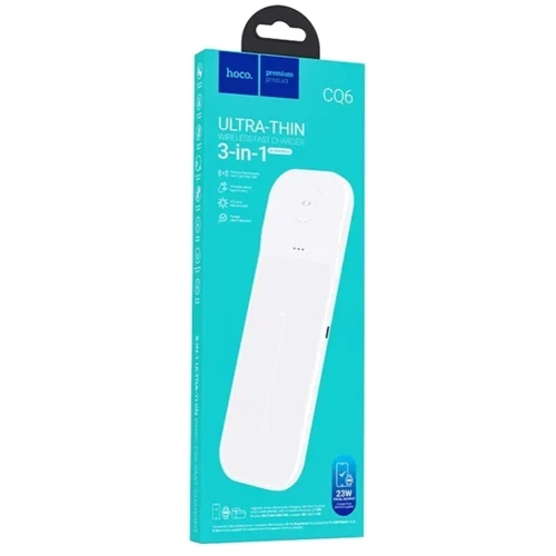 Зарядное устройство Hoco Wireless Charger CQ6 Power 3in1 White for iPhone 16 I 15 I 14 I 13 I 12 series, Apple Watch and Apple AirPods: Тип беспроводное