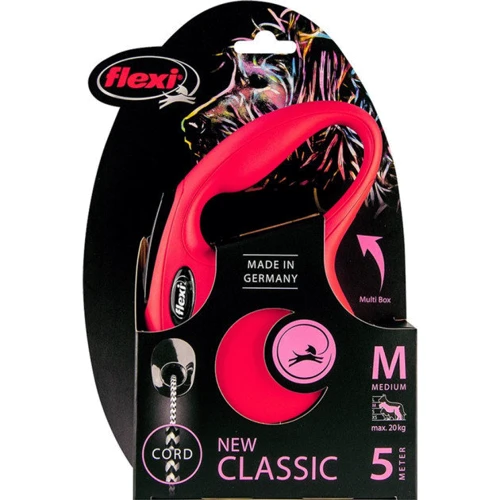 Поводок-рулетка Flexi New Classic М до 20 кг 5 м червоний (4000498022603): Тип шнура трос