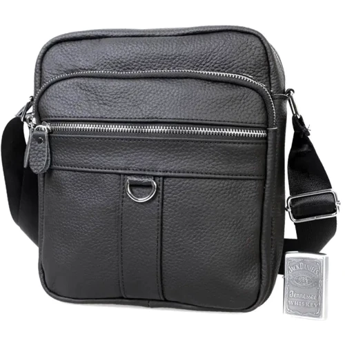 Мужская сумка через плечо Borsa Leather черная (100306-black): Тип Сумки