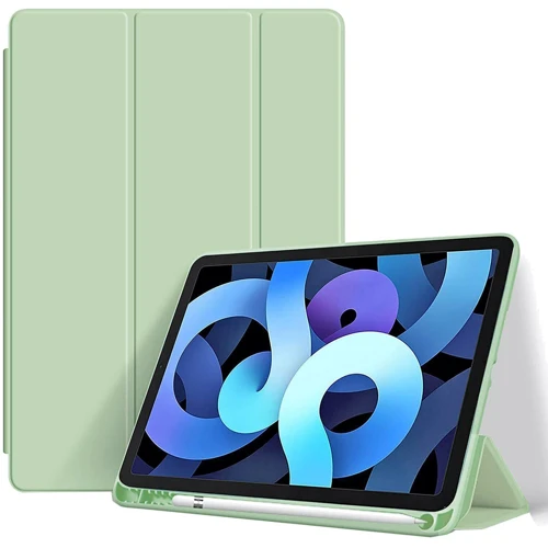 Аксессуар для iPad BeCover Tri Fold Soft TPU with Pencil mount Green for iPad Air (2020-2025) (711402): Особенности Складывается в подставку, отделение для стилуса, Приятен на ощупь, Надежная защита от царапин и загрязнений, Стильный внешний вид, Стильный дизайн, Удобно держать в руке, режим автопробуждения/сна