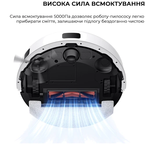 Робот-пилосос Dreame Mova E20 Plus White: Додатково Побудова карти пересування, Станція самоочищення, Віддалене управління, Виявлення перешкод, Для великих приміщень, Для маленької квартири, Повернення до збирання після підзарядки, Адаптація під тип по