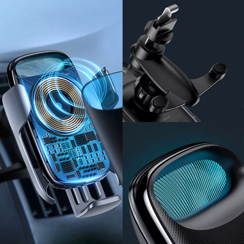 Держатель Baseus Car Holder Air Vent Wireless Charger Milky Way 15W Black (WXHW02-01) фото 9