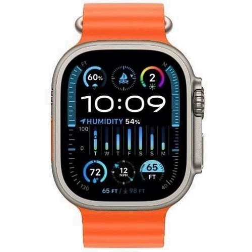 Apple Watch Ultra 2 GPS + Cellular 49mm Titanium Case with Orange Ocean Band (MREH3)  фото 8
