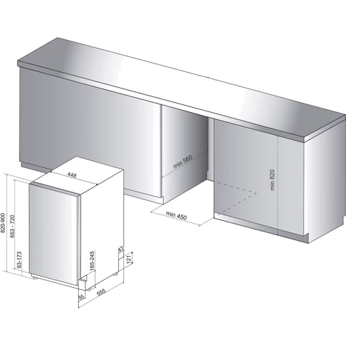 Вбудовувана посудомийна машина Whirlpool WSIC 3M27 C: Місткість (комплектів) 10