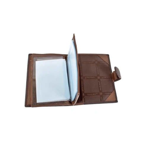 Мужское портмоне Wanlima коричневое (W72042410167-coffee): Формат кошелька Вертикальный