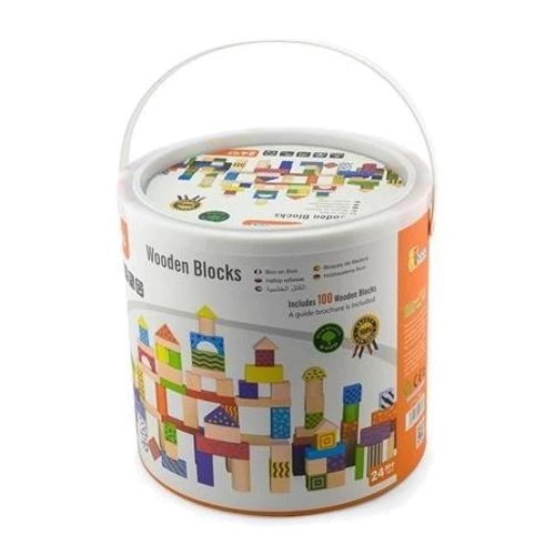 Дерев'яні кубики Viga Toys Візерункові блоки 100 штук (59696): Тип кубики