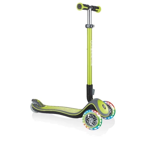 Самокат Globber серии ELITE DELUXE зеленый, колеса с подсветкой, до 50кг, 3+, 3 колеса