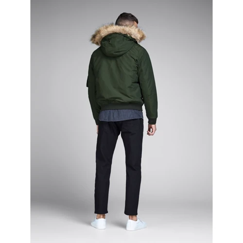Куртка Jack & Jones 84924516 50 зеленая зимняя с капюшоном: Фасон Укороченный