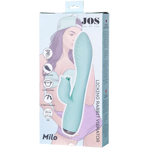 Вибратор с клиторальным стимулятором и язычком JOS Milo