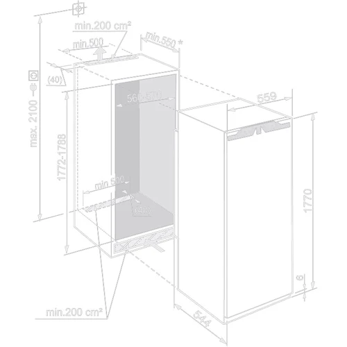Вбудовуваний холодильник Liebherr IK 3524: Клас енергоспоживання A++