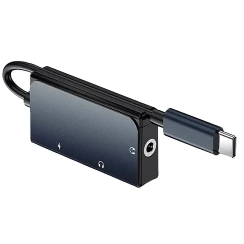 Адаптер WIWU Adapter LT02Pro USB-C to 2xUSB-C+3.5mm Grey