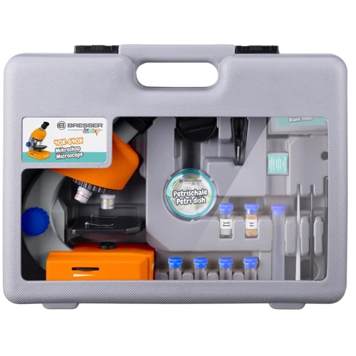 Мікроскоп Bresser Junior 40x-640x Orange з кейсом та набором для дослідів (8851310) фото 6