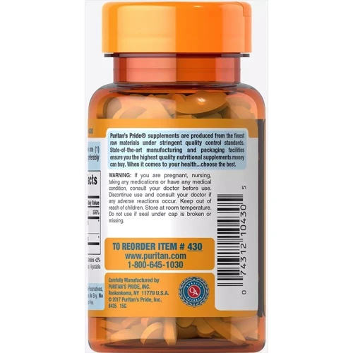 Puritan's Pride Vitamin C-500 mg with Bioflavonoids & Rose Hips 250 caplets Витамин C с биофлавоноидами и шиповником: Форма выпуска Таблетки