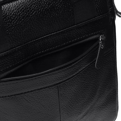 Чоловіча сумка планшет Keizer чорна (K18860-black): Тип ручки Зі знімним ременем, З двома ручками, Плечовий ремінь, Коротка ручка