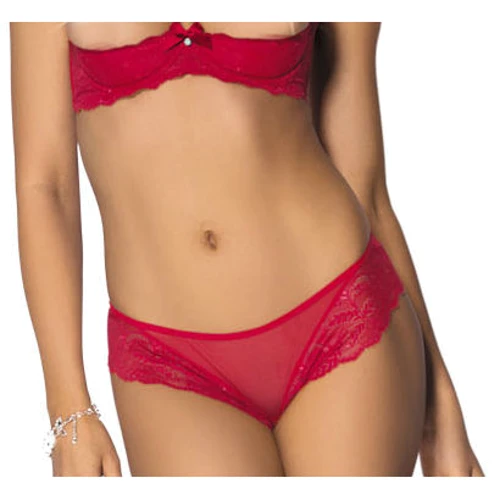 Комплект с открытой грудью Kinga Foxy SET-131, красный (UA59316)