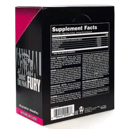 Предтренировочний комплекс Universal Nutrition Animal Fury Stick Pack Box 20 x 16.53 g Watermelon: Тип Комплекс до тренування