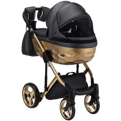 Коляска 2 в 1 Adamex Chantal Star Polar (Gold) кожа 100% Star 109 (624854): Ширина шасси 60