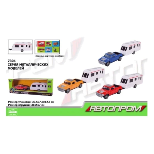 Машинка АвтоПром металлическая с прицепом (7304): Производитель АВТОПРОМ