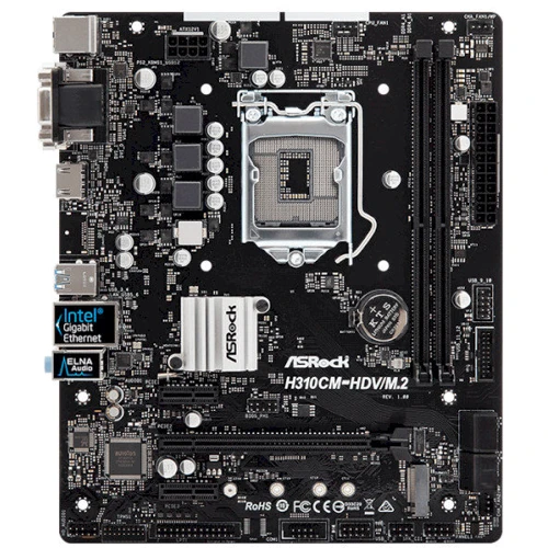 ASRock H310CM-HDV/M.2: Разъемы на плате SATA 3.0, M.2