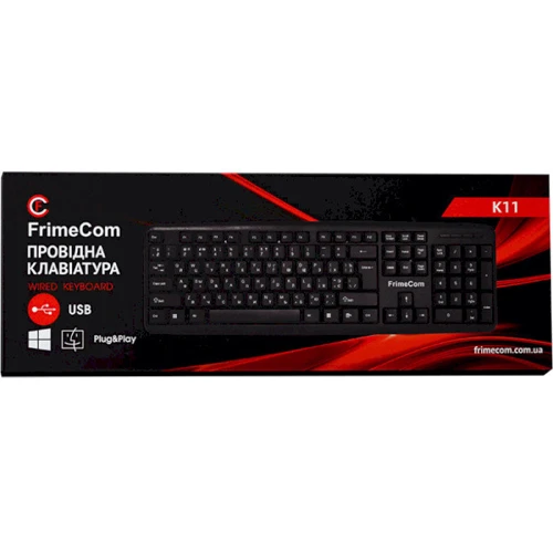 Клавиатура FrimeCom K11 Ukr Black: Подключение проводное