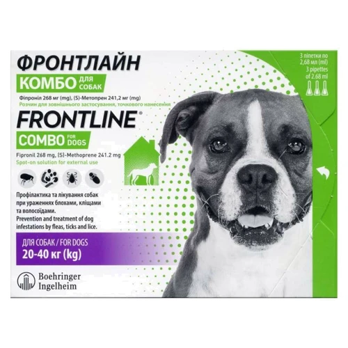 Спот-Вон Merial Frontline Combo для собак 20-40 кг L упаковка 3 піпетки (159919)