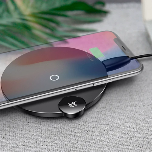 Зарядное устройство Baseus Wireless Charging Digital LED Display 10W Black (WXSX-01) фото 6