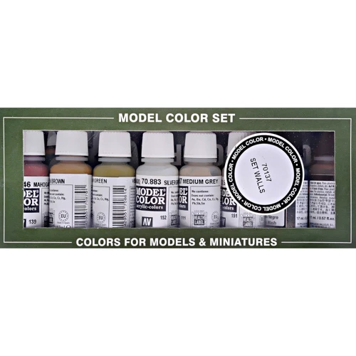 Набір фарб Vallejo "Model Color" будівництво (6 фарб, 2 змивки)