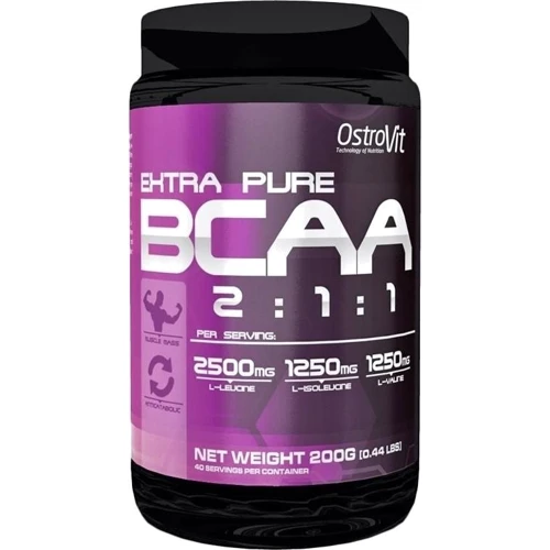 Аминокислота для спорта OstroVit Extra Pure BCAA 200 g /40 servings/ Lemon