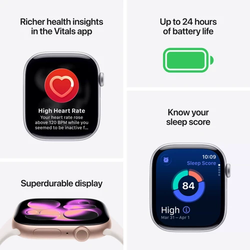 Apple Watch Series 11 GPS + Cellular 42mm Jet Black Aluminium Case with Black Sport Band - M/L (MF854)