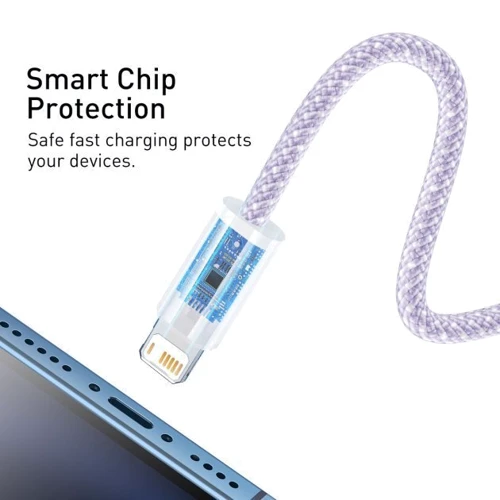 Кабель Baseus USB Cable to Lightning Dynamic 2.4A 2m Purple (CALD000505) фото 4