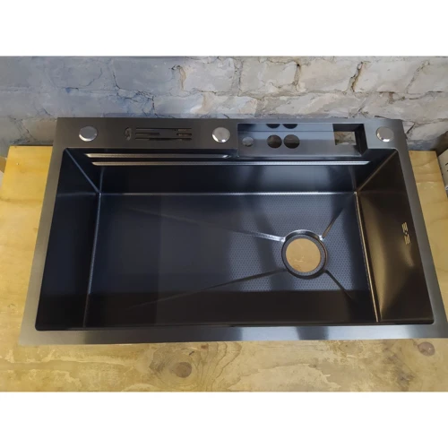Кухонна мийка Lefton Workstation Kitchen Sink Set Digital Temperature Display KS2205 (SK019-G) (Кухонні мийки)(79012225)Stylus approved: Причина уцінки Треснут пластик на запчасти (бак)