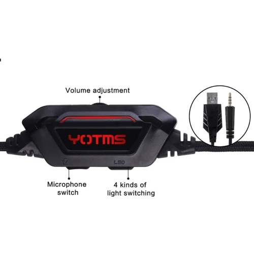 Наушники Kotion Each Yotms Y1 7.1 Black\Red: Тип крепления оголовные