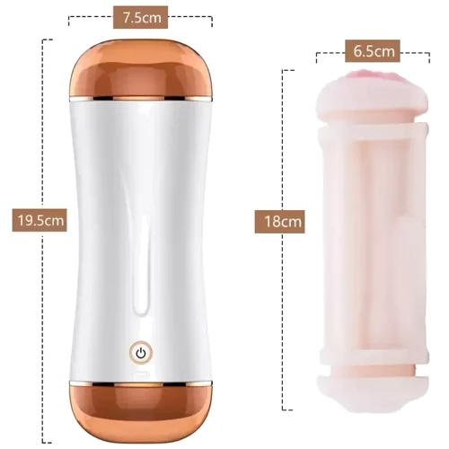 Мастурбатор с двумя входами и вибростимуляцией BOSS Vibrating Masturbation Cup USB 10 function + Interactive Function, BS6300019