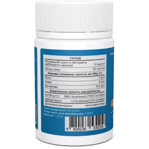 Biotus Zinc 35 mg Цинк 30 Капсул: Тип Цинк