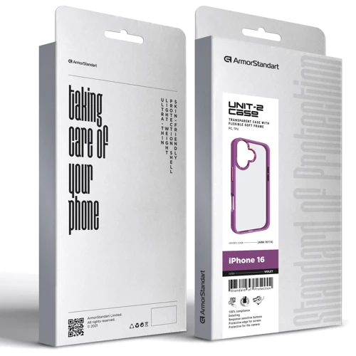 Чехол для iPhone ArmorStandart UNIT2 Case Violet for iPhone 16 (ARM78774): Цвет фиолетовый