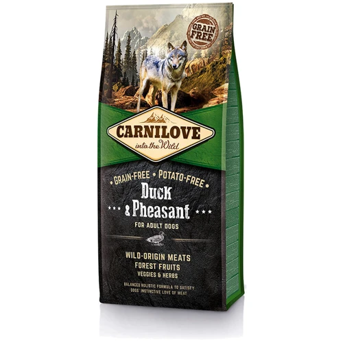Сухой корм для взрослых собак Carnilove Duck & Pheasant 12кг+1.5кг